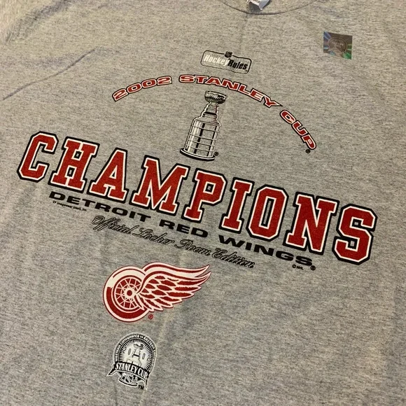 Vintage 2002 NHL Detroit Red Wings Champions shirt - Picture 2 of 5